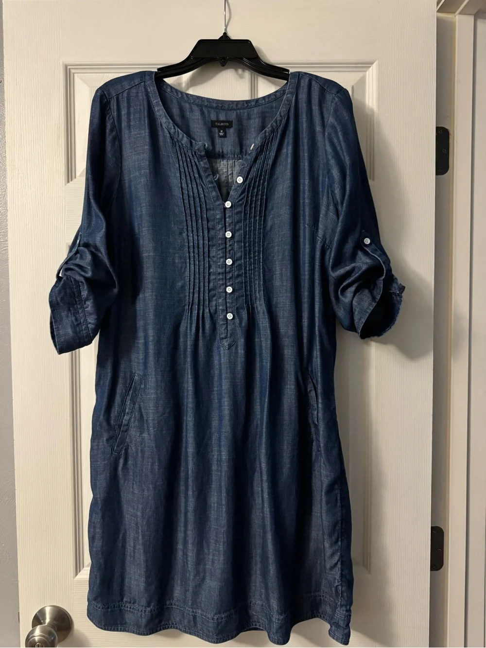 Talbots Navy Pintuck Dress - Picture 1 of 4